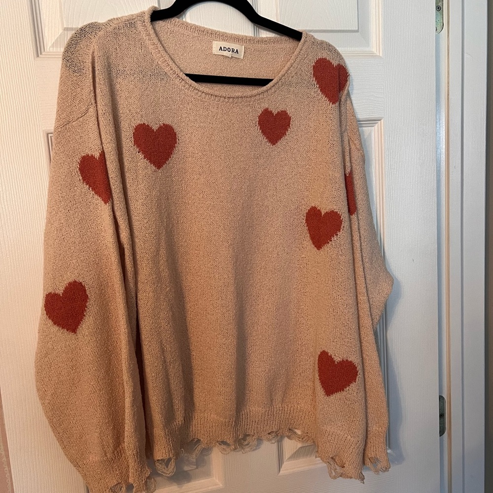 Adora Distressed heart sweater